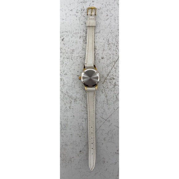 Vintage DE LUXE Islands Express Ladies Wristwatch W/ White Band Works - Picture 3 of 8